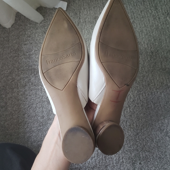Franco Sarto White Viola Mule Silver Heel size 9 - Picture 3 of 6